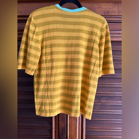 Happy Sheep NWT size XL Yellow mustard with blue aqua collar - en script Happy - Picture 6 of 7